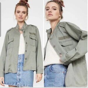 Rails Medium Sahara Light Weight Military Jacket Sage Green Cinch Waist GUC